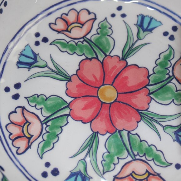 Soho Loft Melamine Bowl Set of 4 Blue White Coral Pink Flower Floral Cereal NWT - Picture 2 of 7